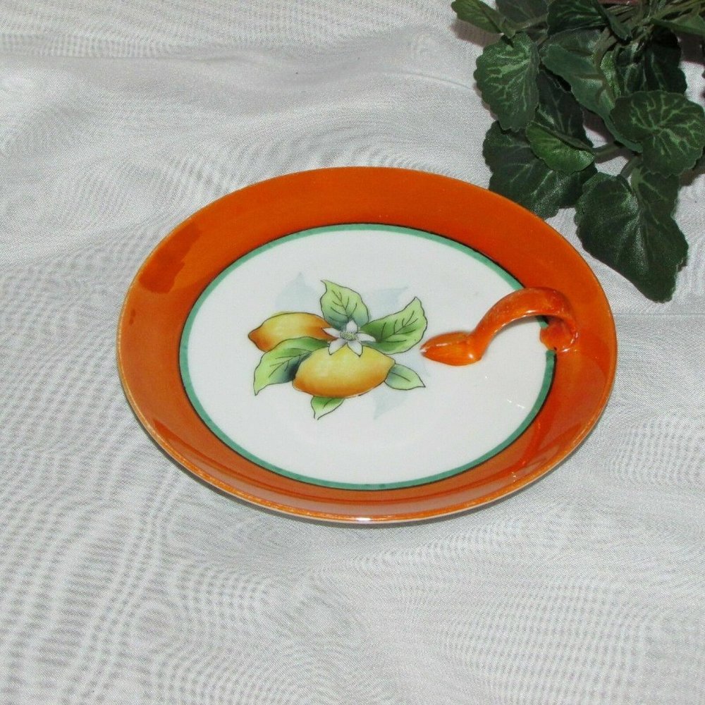 Antique Lemon Wedge Serving Plate Noritake China Hand Painted Porcelain Dish